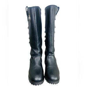 Milwaukee Elegant Black Leather Combat Boots